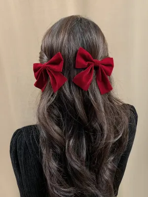 2pcs Cute Bow Decor Clip for Women Barrette Styling Hair Accessories