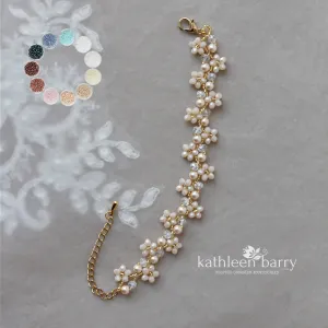 Catherina floral bracelet - dainty beadwork in assorted colors available - Gold, silver & rose gold options