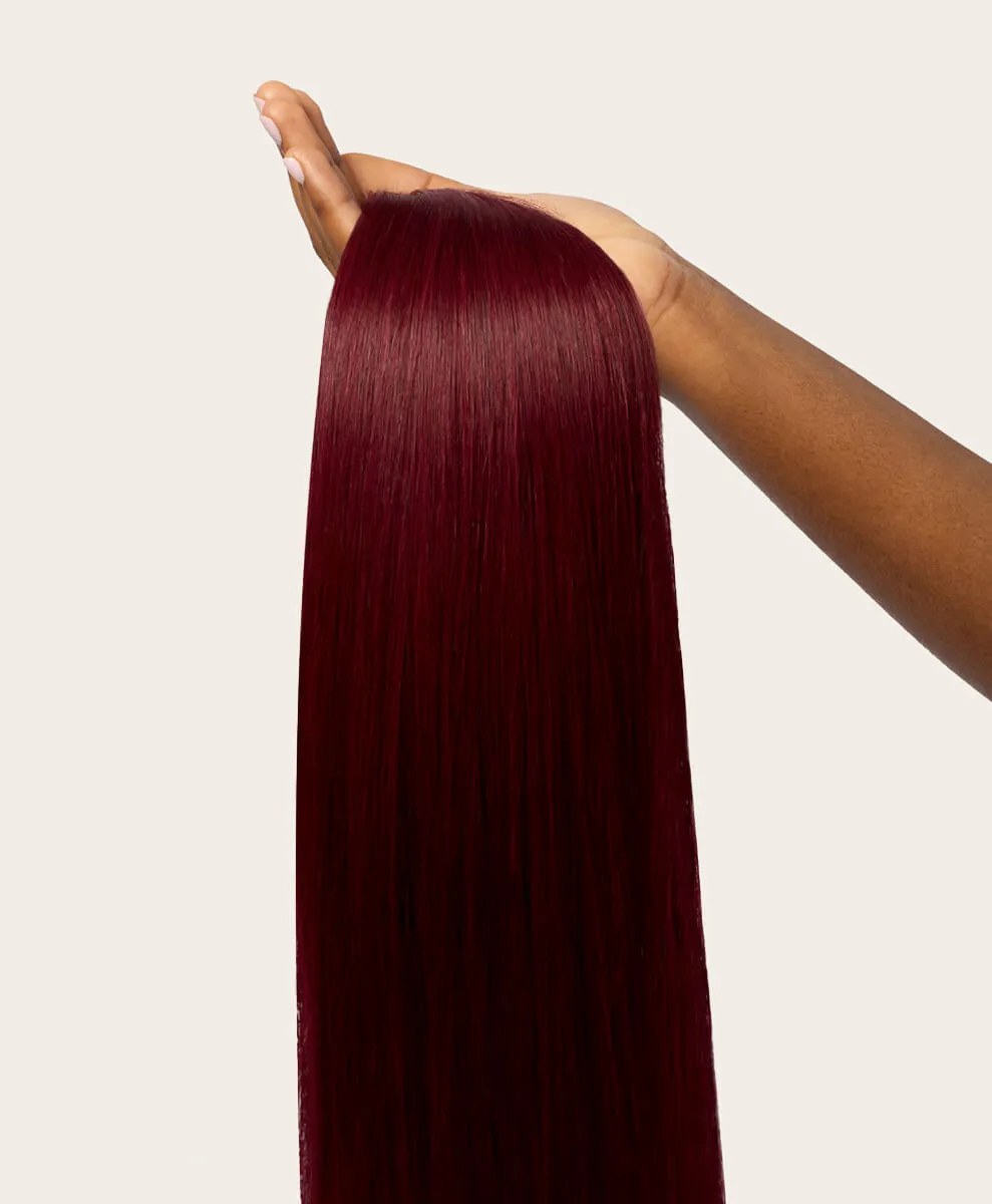 Cherry Red, 16" Single Seamless Clip-In Weft, #530 | 25g