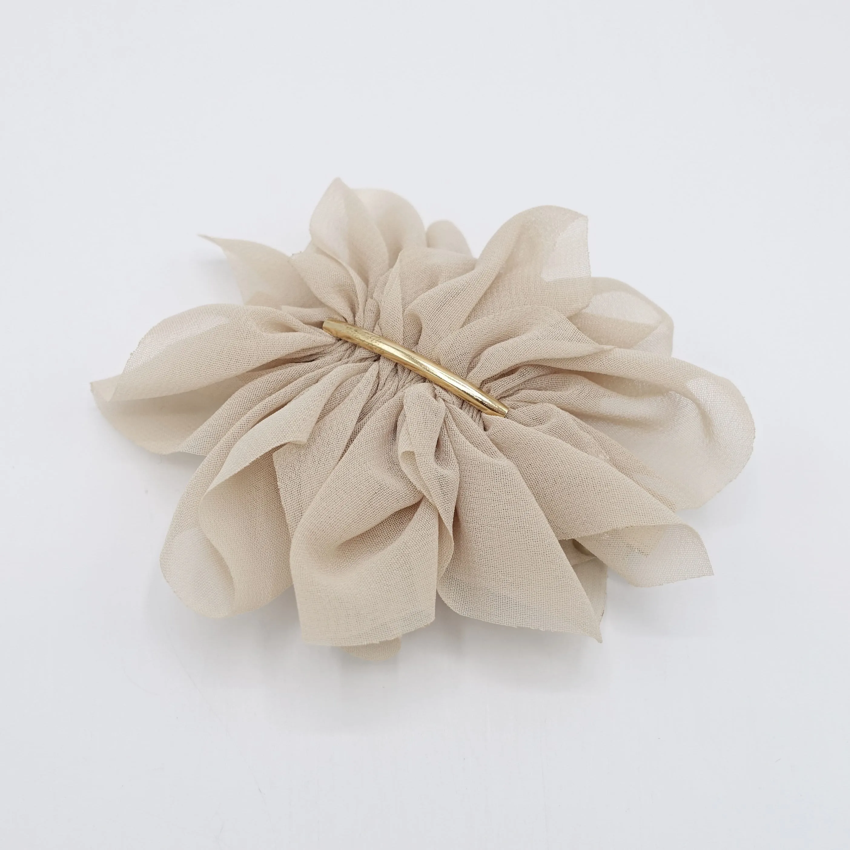 chiffon flower barrette, ruffle flower barrette, cute hair accessory for women