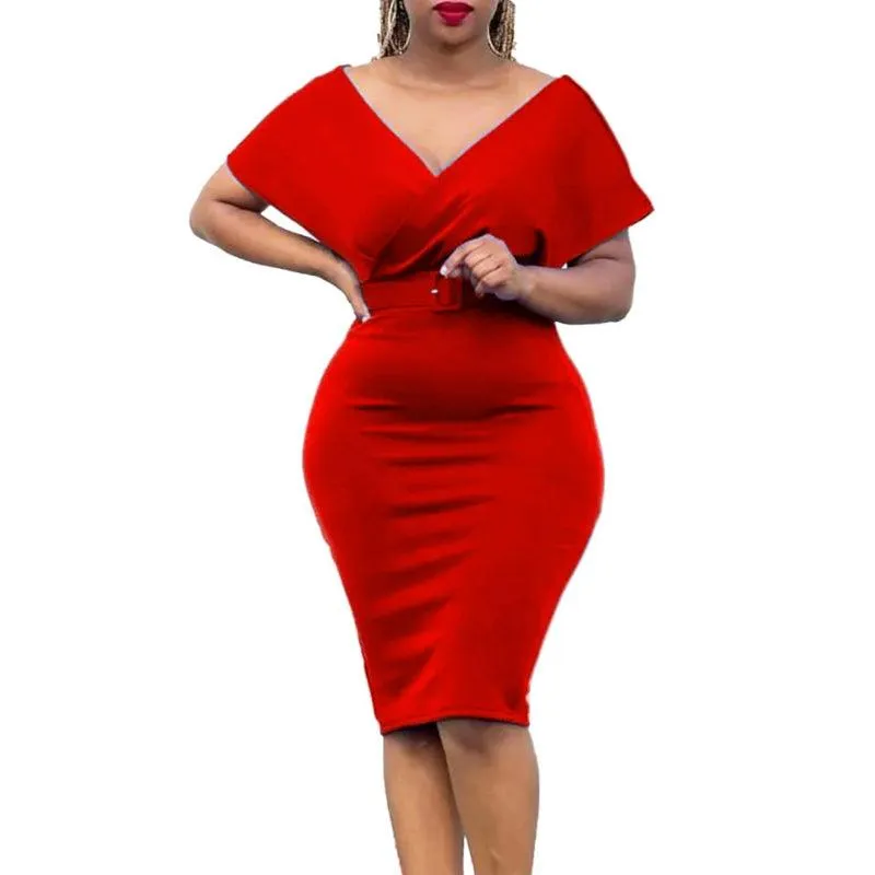 Elegant African Bodycon Midi Dress – High Waist Bandage Robe Femme  Dress