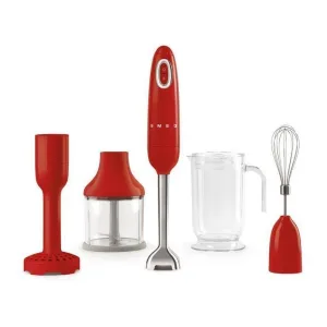 Smeg Hand Blender with Attachments Red